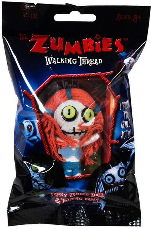 Zumbies Walking Thread Lucky Zombie Doll & Trading Card Keychain – Violet