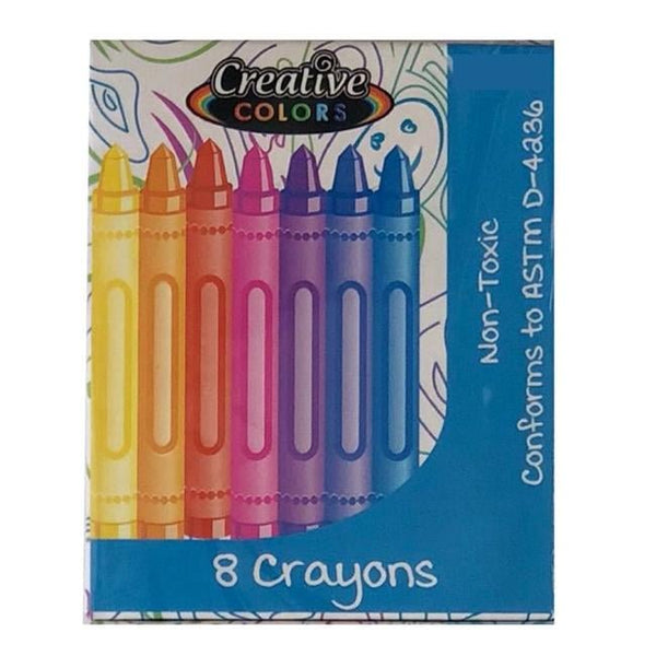 Creative Colors Crayons 8-Count Assorted | Bulk Case of 288