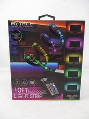 Bytech 10 ft USB LED Light Strip | Multi-Color & Strobe Modes