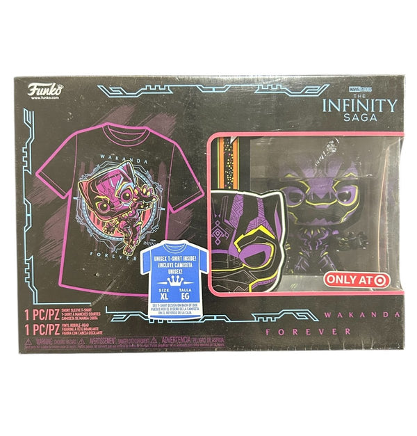 Funko POP! Marvel Blacklight Black Panther POP & Tee XL