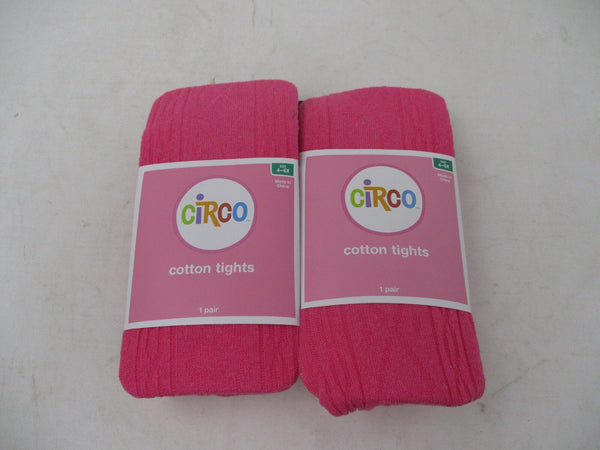 Circo Cotton Chunky Cable Tights Paradise Pink 4-6X (2 Pair)