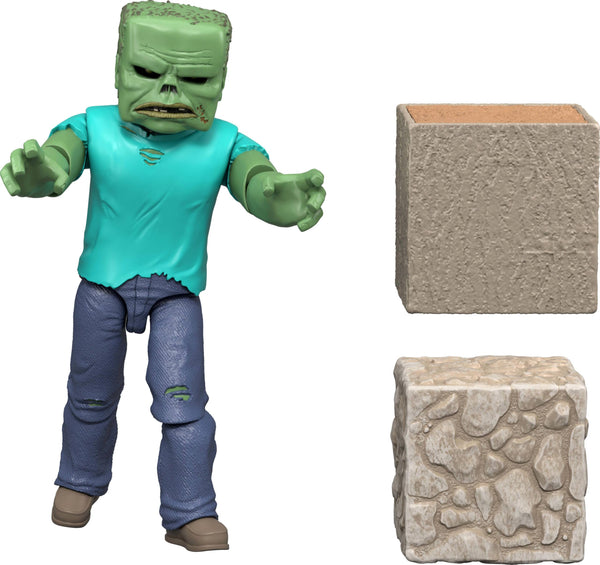 Mattel Minecraft Zombie Posable Action Figure & Accessories Set