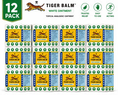 Tiger Balm White Ointment – Cooling Pain Relief Balm, 12-Pack