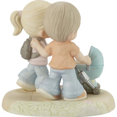 Precious Moments Mom & Dad with Baby in Stroller Figurine