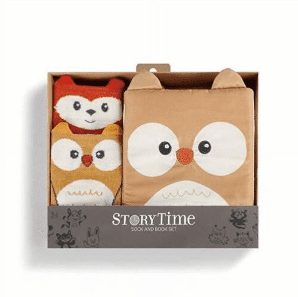 Fox & Owl Stretch Cotton Knee High Socks & Book Gift Set | 18-36M