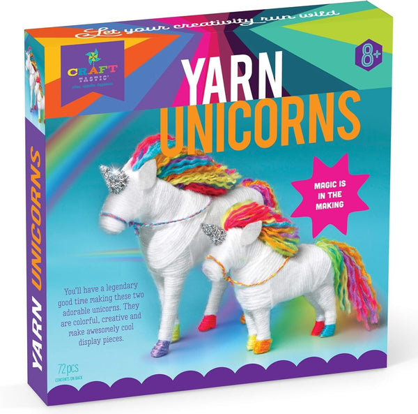 Craft-tastic Yarn Unicorns Kit – Makes 2 Yarn-Wrapped Unicorns