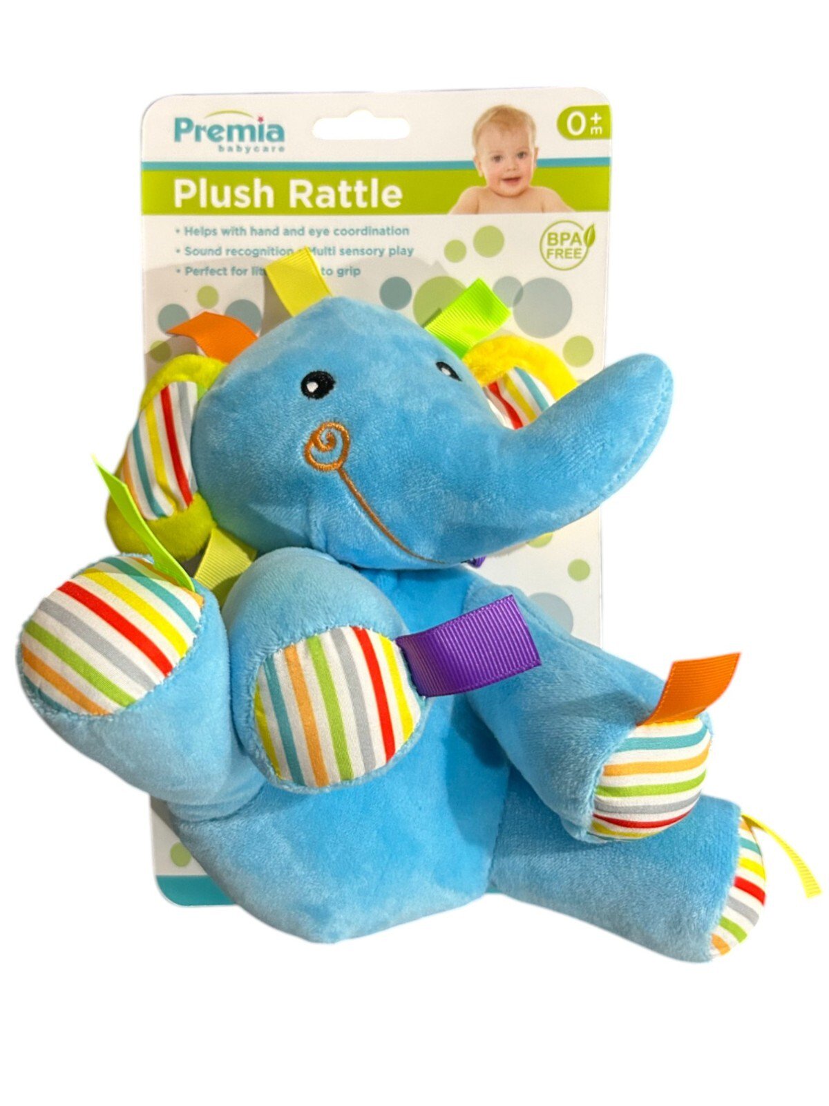 Premia Babycare Large Elephant Plush Rattle Toy for Babies