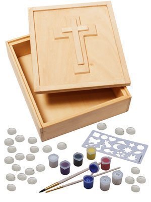 Paint Your Own Wood Cross Box Kit – DIY Faith Craft Set