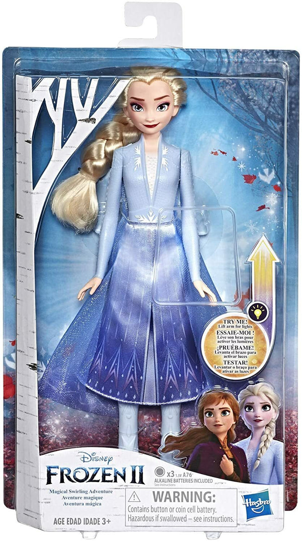 Mattel Disney Frozen 2 Elsa Light-Up Swirling Adventure Fashion