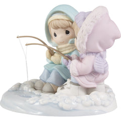 Precious Moments You're Quite A Catch Ice Fishing Couple Figurine