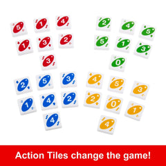 Mattel UNO Quatro Strategy Tile Game for 2-4 Players, 53 Pieces