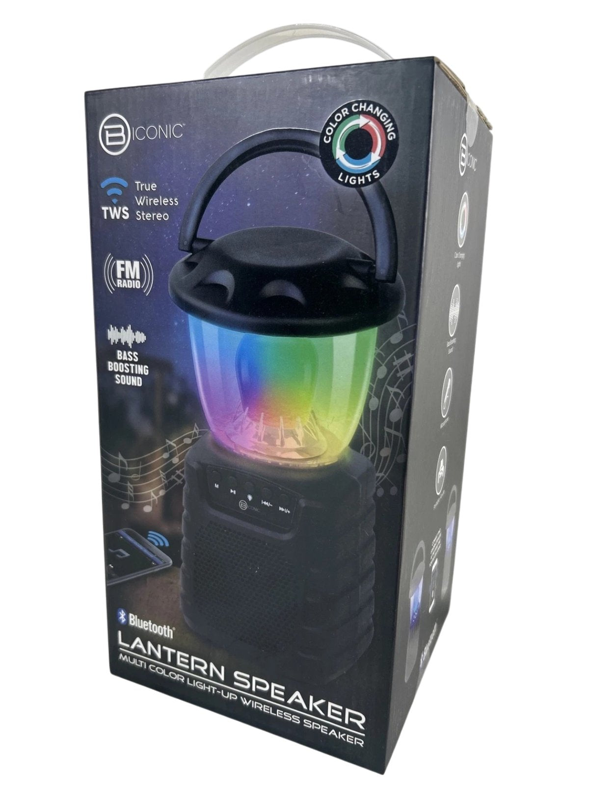 B Iconic Bluetooth Lantern Speaker with Multicolor LED Light