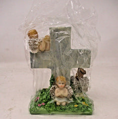 Nikko Angels & Cross Clock Figurine | Decorative Spiritual Accent