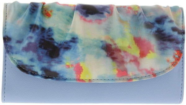 Kenneth Cole Reaction Floral Print Faux Leather Clutch Wallet – Blue