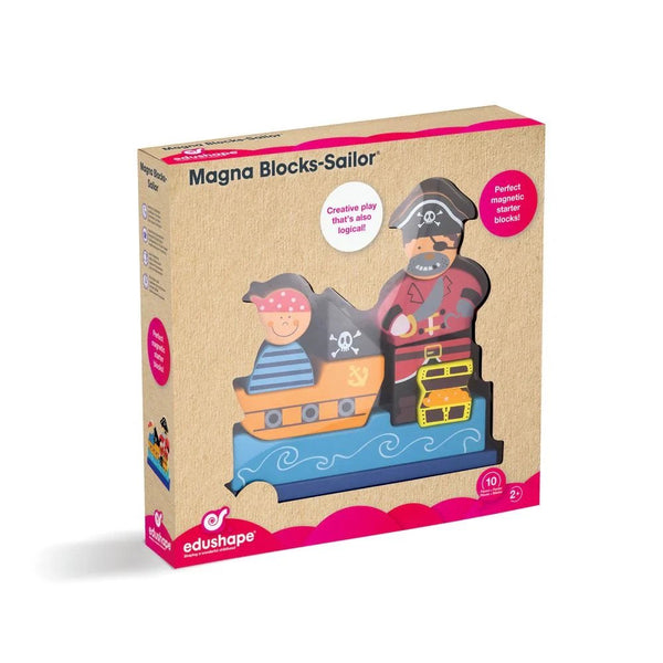 Edushape Pirate Magna Blocks – Magnetic Wooden Building Set