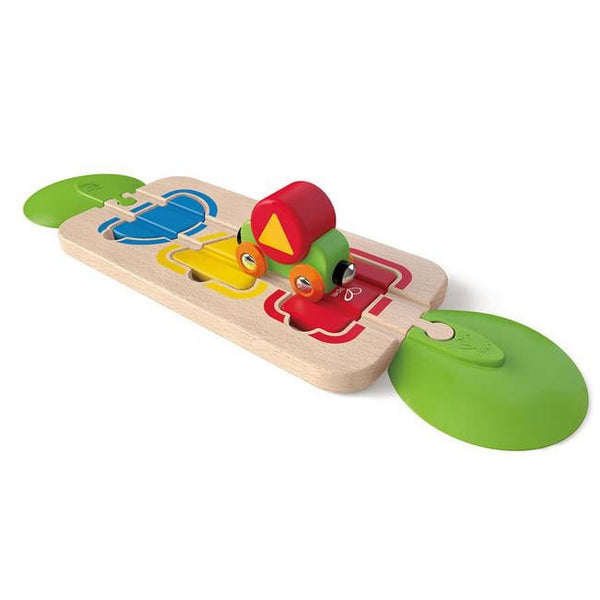 Hape Color & Shape Sorting Wooden Track Toy for Toddlers