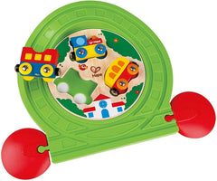Hape 2-in-1 Wooden Train Track & Puzzle Set for Toddlers