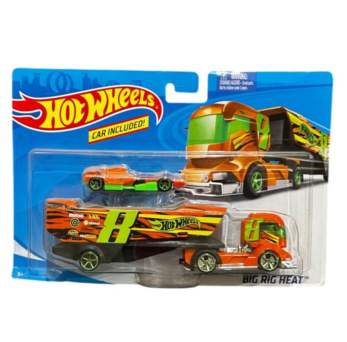 Hot Wheels Big Rig Heat Hauler with Detachable Trailer & Car