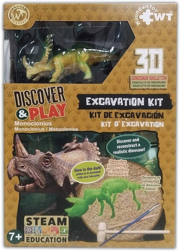 Wuundentoy Monoclonium Dinosaur Excavation Kit – Glow Skeleton