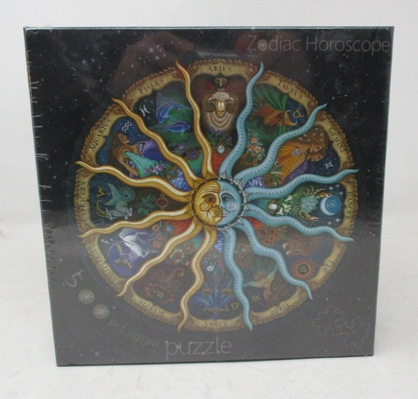 Zodiac Horoscopes 500 Piece Round Jigsaw Puzzle – 12 Signs