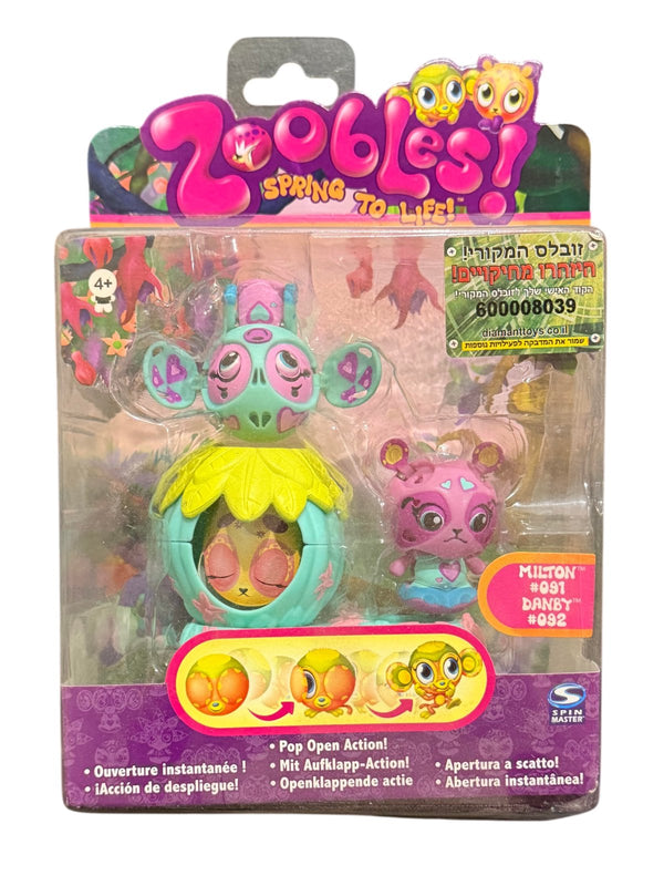 Spin Master Zoobles Azoozia Milton & Danby Spring To Life Figures