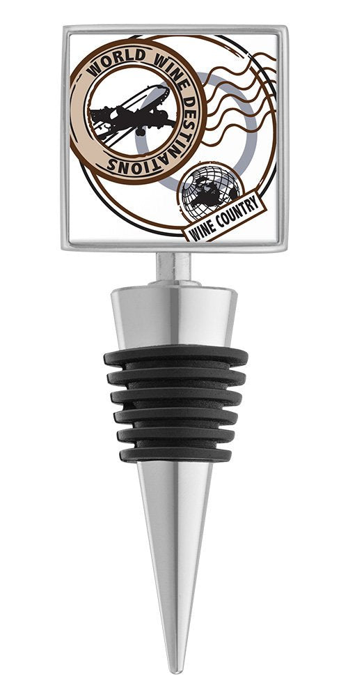 Wine Destination Enamel Bottle Stopper – Decorative Wine Accessory