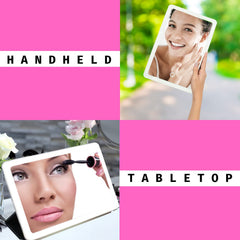 Onyx LED Portable Makeup Mirror – Dimmable, Rechargeable & Travel-Ready