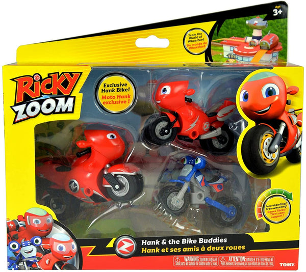 TOMY Ricky Zoom Hank & Bike Buddies Motorcycle Toy Set of 3
