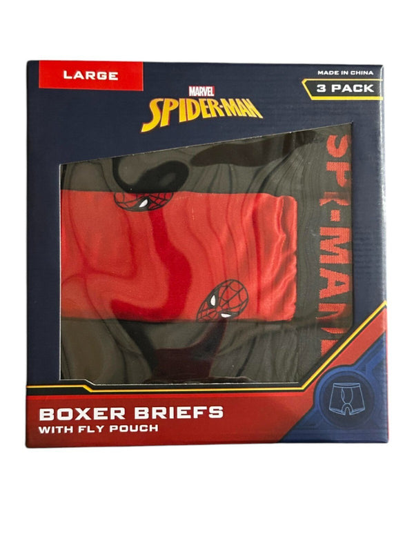 Marvel Spider-Man Men's 3-Pack Boxer Briefs – Size Large