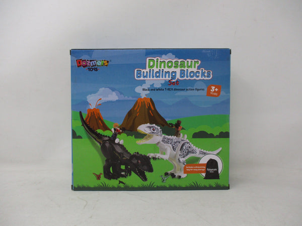 Dazmers Black & White T-Rex Dinosaur Building Block Figures Set of 2