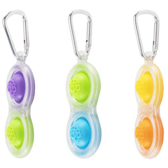 Fat Brain Toys Simpl Dimpl Clear 3-Pack Popping Fidget Keychains