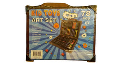 Global USA 78-Piece Kids Art Set with Wooden Storage Case