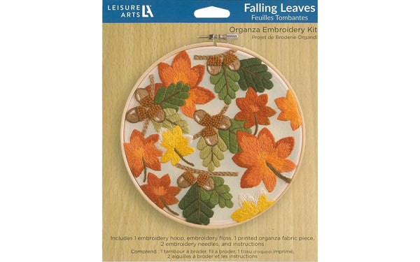 Leisure Arts Embroidery Kit 6" Falling Leaves
