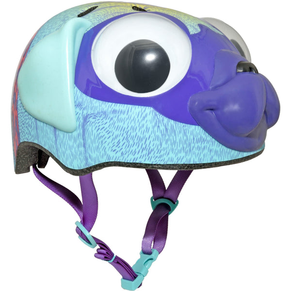Raskullz Pugsley Pug Toddler Bike Helmet with Googly Eyes | Purple