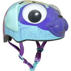 Raskullz Pugsley Pug Toddler Bike Helmet with Googly Eyes | Purple