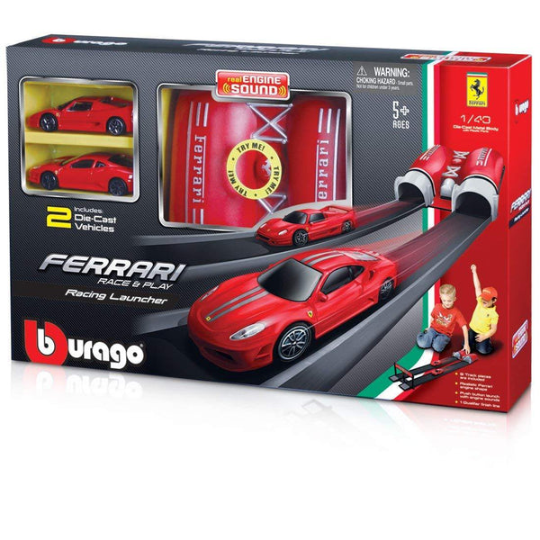 Bburago Ferrari Race & Play 1:43 Scale Launcher Set – Red