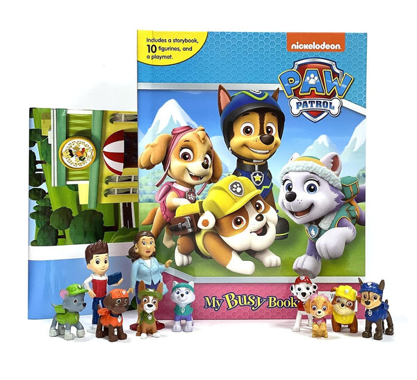 Paw Patrol My Busy Book Set with Storybook, 10 Figurines & Playmat