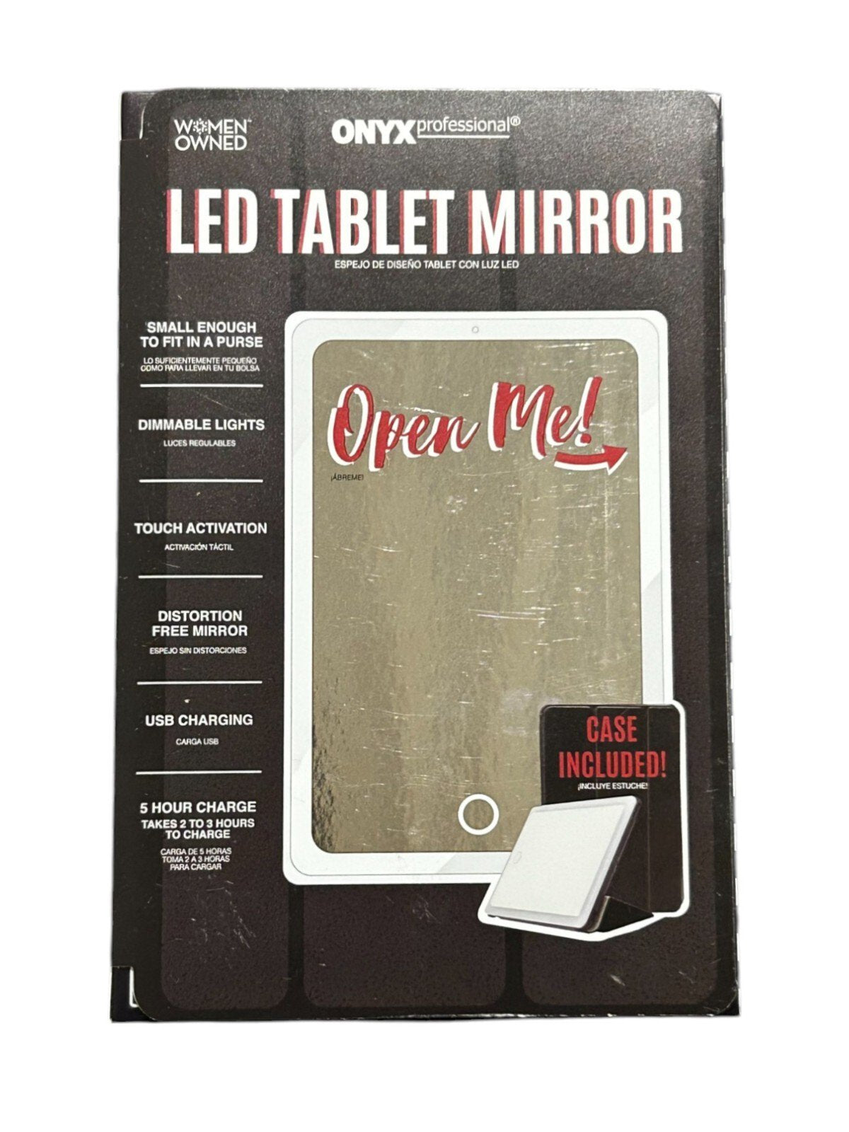 Onyx Professional Portable LED Makeup Mirror with Dimmable Lights