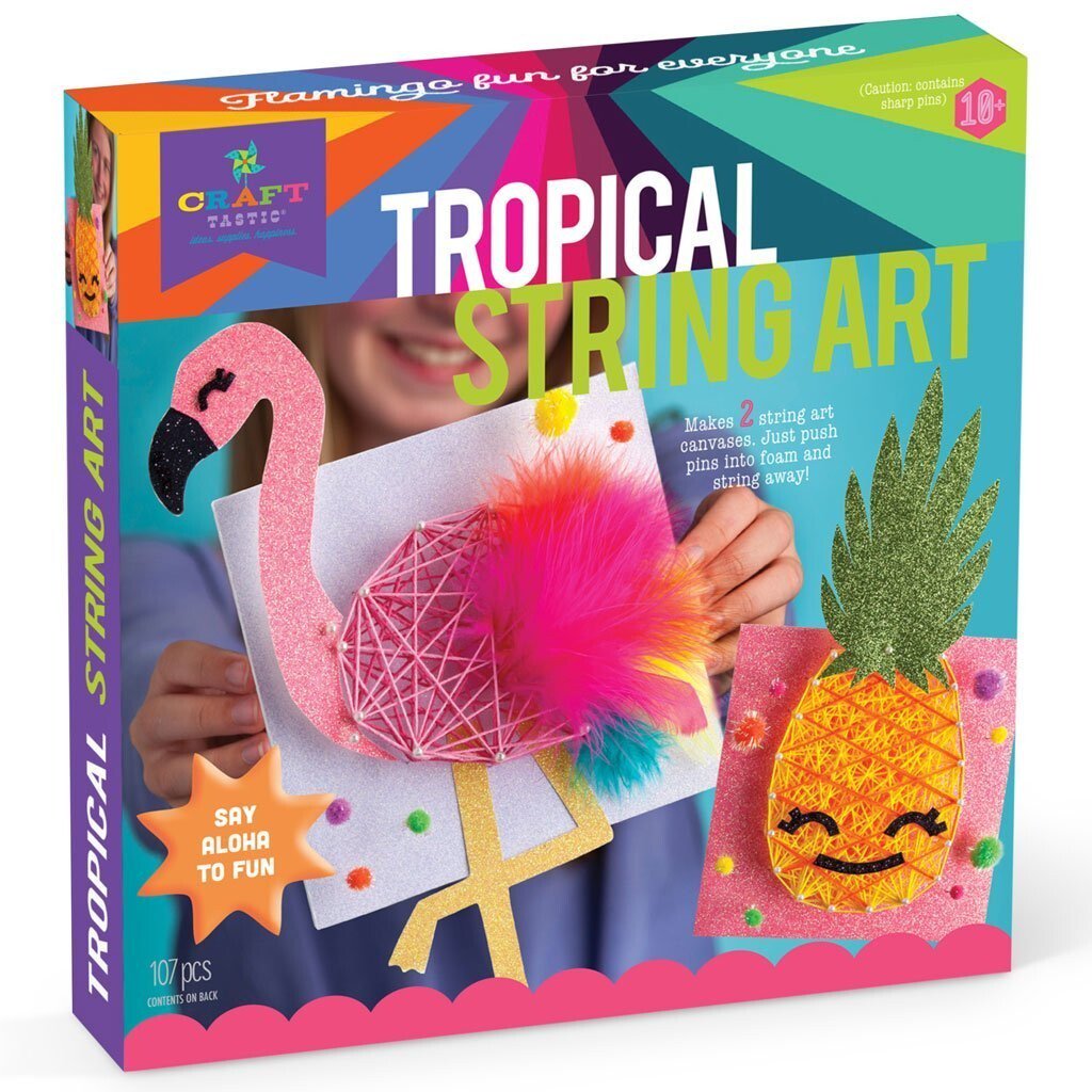 Craft-tastic Tropical String Art Kit — Flamingo & Pineapple Craft Set