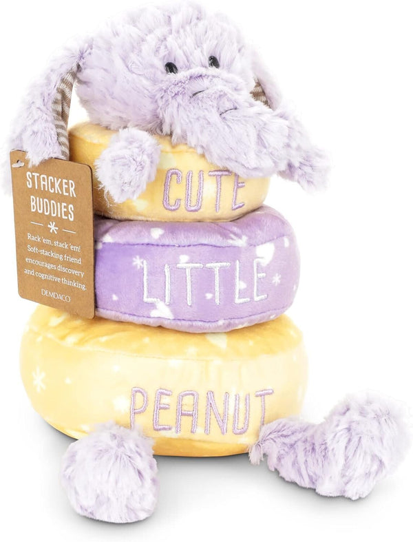 DEMDACO Cute Little Peanut Elephant Stackable Rings Plush
