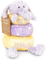 DEMDACO Cute Little Peanut Elephant Stackable Rings Plush