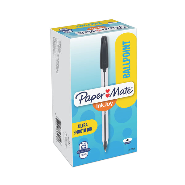 Paper Mate InkJoy 50ST Ballpoint Pens, Black, Medium Tip – 24 Pack