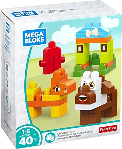 Mega Bloks Let's Build Pets 40-Piece Preschool Building Set