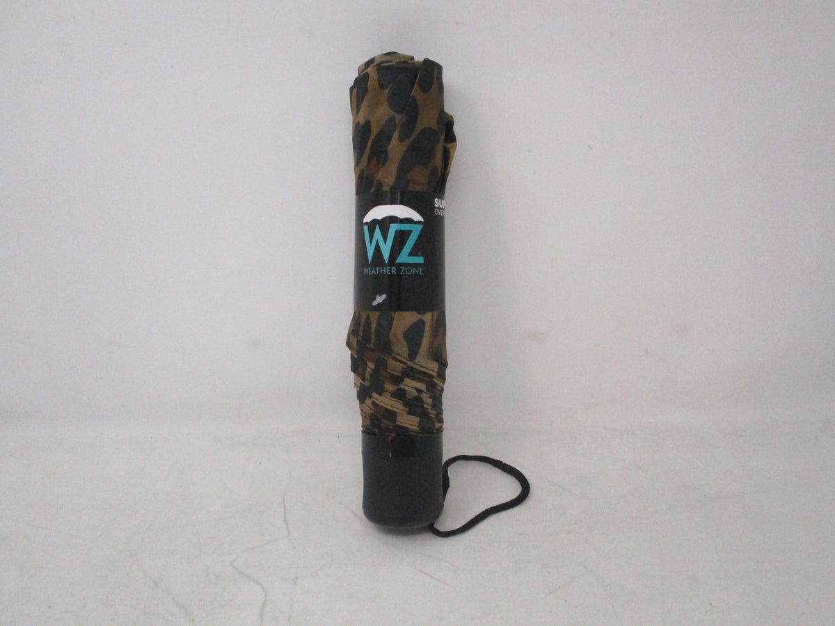 Weather Zone Super Mini Oversized Leopard Print Manual Umbrella