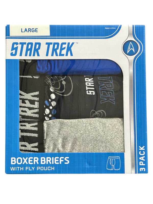 Briefly Stated Star Trek Men's Boxer Brief 3-Pack – Large