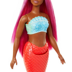 Barbie Mermaid Doll – Magenta Hair, Shell Bodice & Red Tail