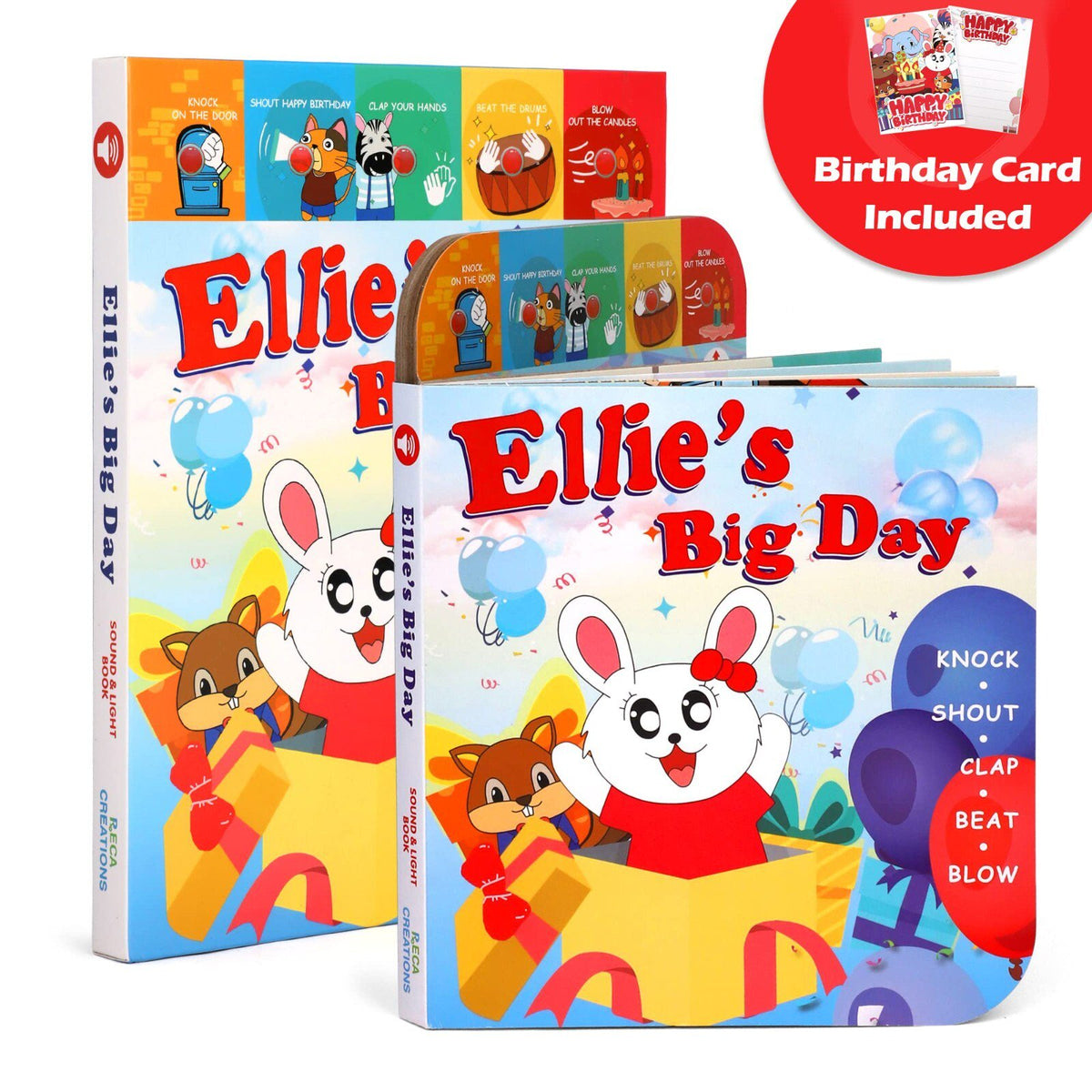 Reca Creations Ellie's Big Day Interactive Birthday Sound Book for Toddlers