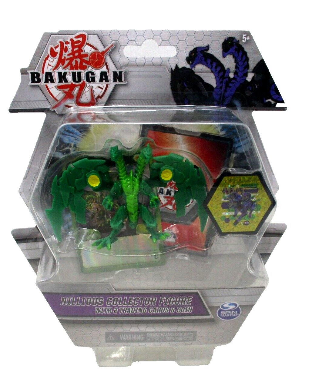 Spin Master Bakugan Nillious Collector Figure with Cards & Coin – Green