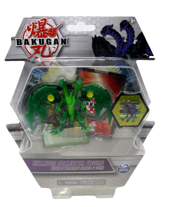 Spin Master Bakugan Nillious Collector Figure with Cards & Coin – Green