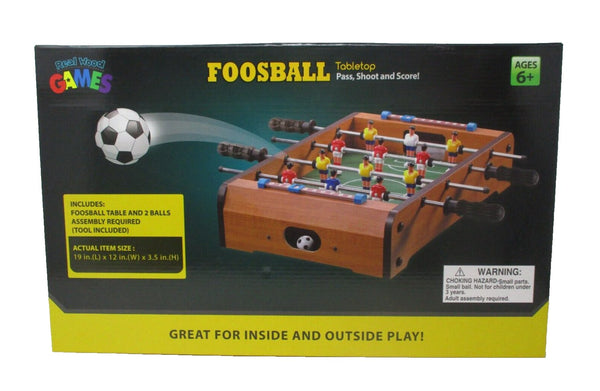 Real Wood Games Tabletop Foosball Set with 2 Balls